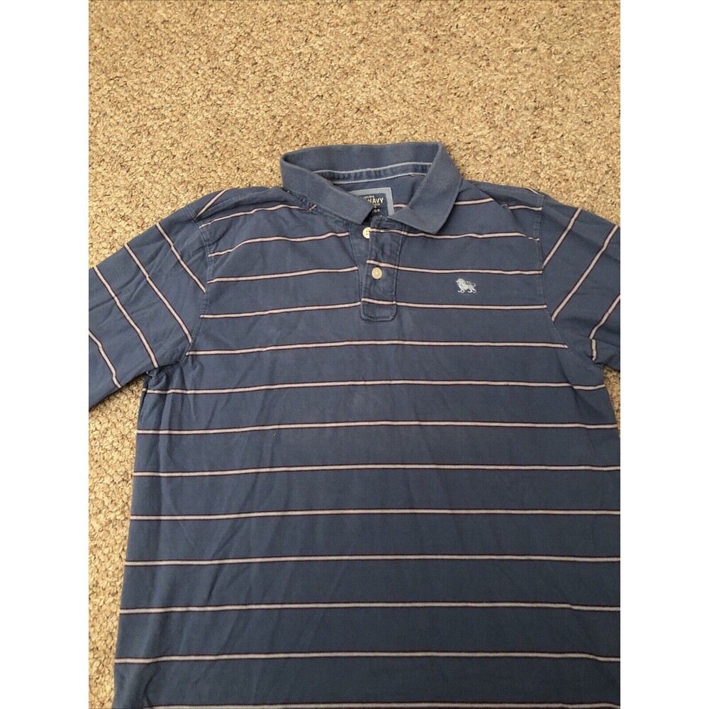 Old Navy XL Rugby Polo Blue Horizontal Striped Shirt‎ Men's